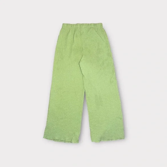 Zara Lime Green Wide Leg Knit Pants - Picture 4 of 5